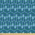 thumbnail image 2 of Ambesonne Japanese Print Fabric by the Yard Upholstery, Floral Hexagon Plot, 5 Yards, Dark Sky Blue and Sky Blue, 2 of 5