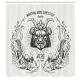thumbnail image 3 of Ambesonne Japanese Shower Curtain, Samurai Koi, 69"Wx70"L, Coconut Grey, 3 of 5