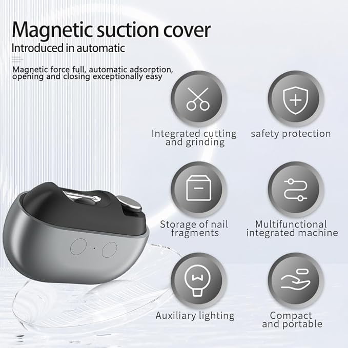 Electric Nail Clipper for Toenails and Fingernails， Smart Nail Clipper with Polishing & Nail Catcher，compact and portable
