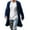 Blue, variant on Men's Mid Length Sweater Coat Long Sleeve Solid Textured Chunky Knit Cardigan Outerwear Gray L