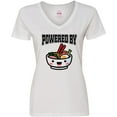 thumbnail image 3 of Inktastic Powered by Ramen Cute Noodles Women's V-Neck T-Shirt, 3 of 5
