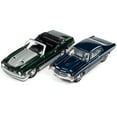 thumbnail image 2 of 1972 Ford Mustang Dark Green Met. w/Silver & 1972 Chevrolet Chevelle Blue Met. w/White 1/64 Diecast Model Cars Johnny Lightning, 2 of 3