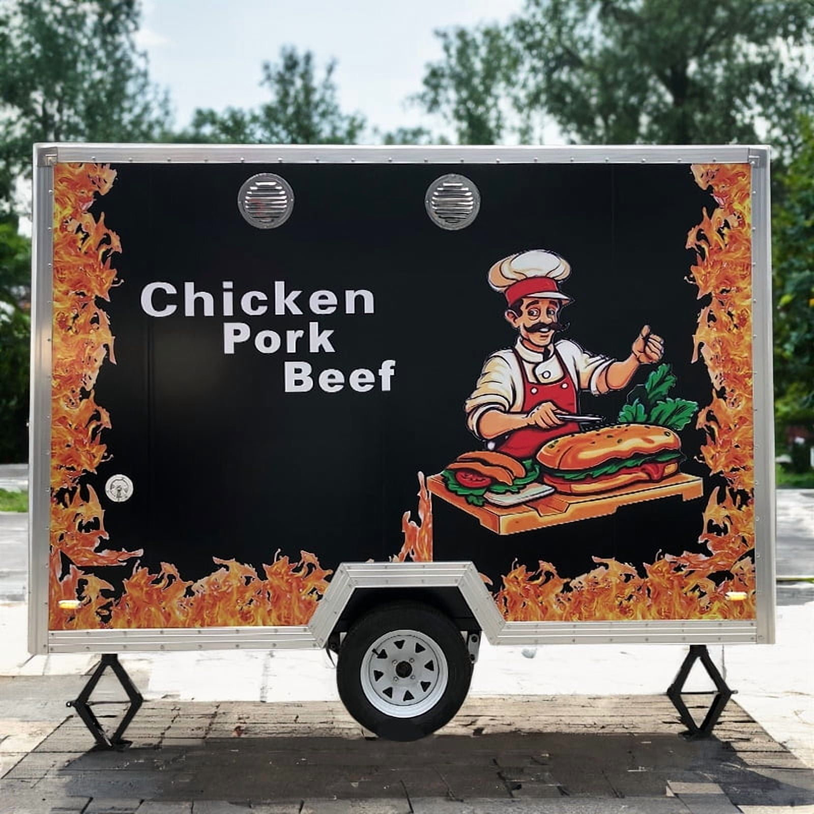 BELYOO Outdoor Food Service Cart in Stainless Steel | Heavy-Duty Commercial Catering Equipment for Event and Food Preparation Use