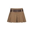 thumbnail image 2 of Vintage Pleated Skirt Women's Kawaii A-line High Waist Sashes Mini Skirts Korean Fashion Casual Harajuku Streetwear Spring-Picture Color-XL, 2 of 3
