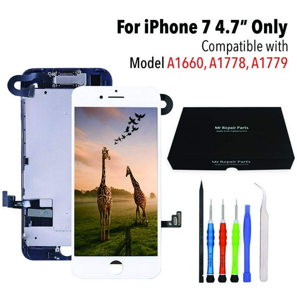 For Iphone 7 4 7 Inch Lcd Screen Replacement Kit Proximity Sensor Ear Speaker Front Camera Repair Tools 3d Touch Compatible With Model A1660 A1778 A1779 White Walmart Com Walmart Com