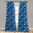 thumbnail image 5 of Ambesonne Clouds Curtains, Monochrome Clouds and Rain, Pair of 28"x84", Indigo Sky Blue, 5 of 5