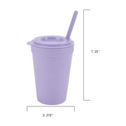 Your Zone 4-Pack Plastic 15-Ounce Capacity Tumbler Set with Lid and Straw, Multi-Colored