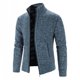 thumbnail image 5 of Suéter grueso de talla grande con forro polar para otoño e invierno, cárdigan de cuello alto, suéter casual coreano, abrigo para hombre, 5 of 5