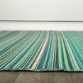 thumbnail image 3 of World Rug Gallery Contemporary Stripe Reversible Plastic Indoor and Outdoor Picnic Mat, Camping Rug, RV Rug - BLUE 7'10"X10', 3 of 9