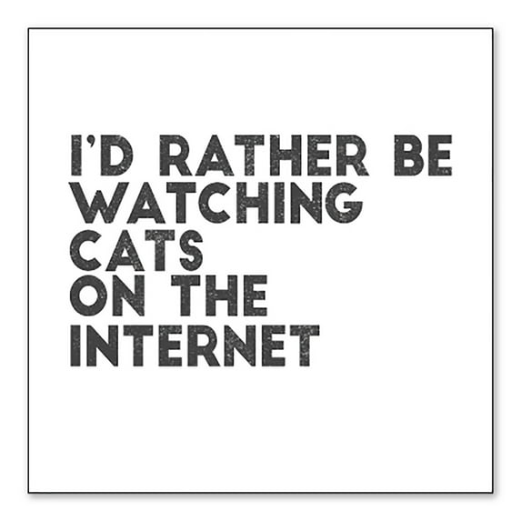 DistinctInk Custom Bumper Sticker - 10" x 10" Decorative Decal - White Background - Rather Be Watch Cats On The Internet