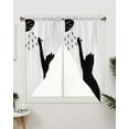 thumbnail image 3 of Swag Curtains, Animal Silhouette Cat Shower Rod Pocket Kitchen Curtains Valances Tier Curtains Swag Valance Curtains for Bedroom Living Room 28" x 36", 2 Panels, 3 of 6