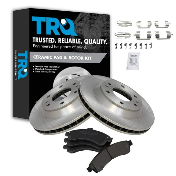 TRQ Front Brake Pad & Rotor Kit Brake Pads Brake Rotor Ceramic Fits Select 2004-2005 Buick Rainier 2002-2005 Chevrolet Trailblazer GMC Envoy Isuzu Ascender 2002-2004 Oldsmobile Bravada