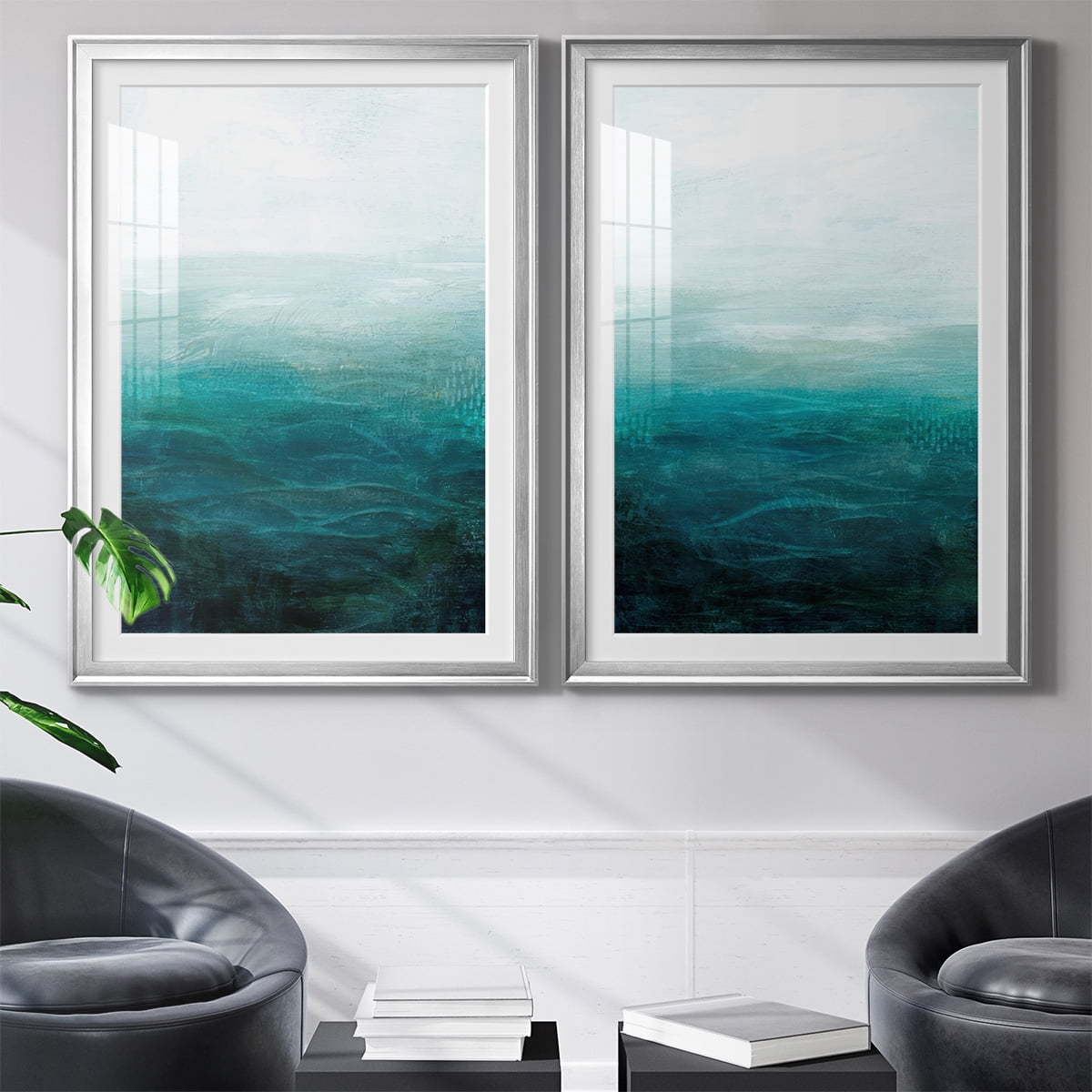 Wexford Home Drifting Sea I Premium Framed Print, 26.5" x 36.5" - Ready to Hang, Silver (Set of 2)