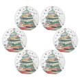 thumbnail image 2 of 15.4" Round Placemat Set of 6 Polyester Fabric Place Mats Non-Slip Dining Kitchen Table Mats for Kitchen Party Decor Christmas Tree Made Of Books, 2 of 5