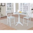 thumbnail image 3 of 30" Round Counter Height Table and 2 X-back Stools - White - 3 Piece Set, 3 of 3