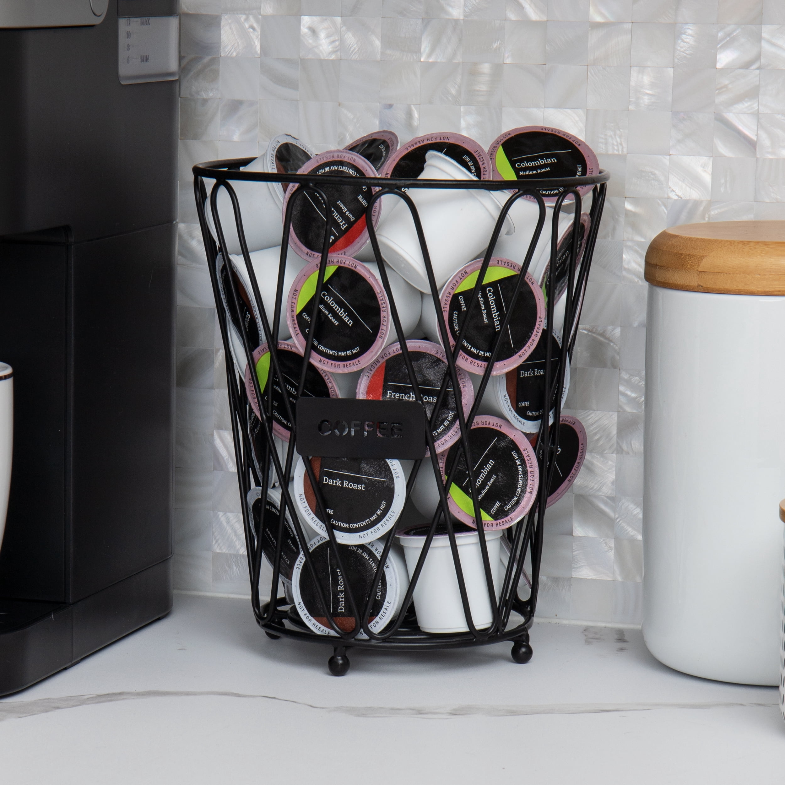 Mind Reader Single Serve Coffee Pod Holder Storage Organizer, Matte Black
