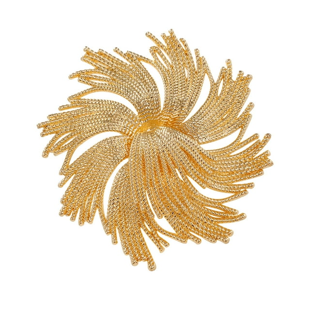 Broche de flores, Broche de flores, Exquisita insignia de metal para solapa, Pin dorado para vestidos, abrigos, sombreros, blusas