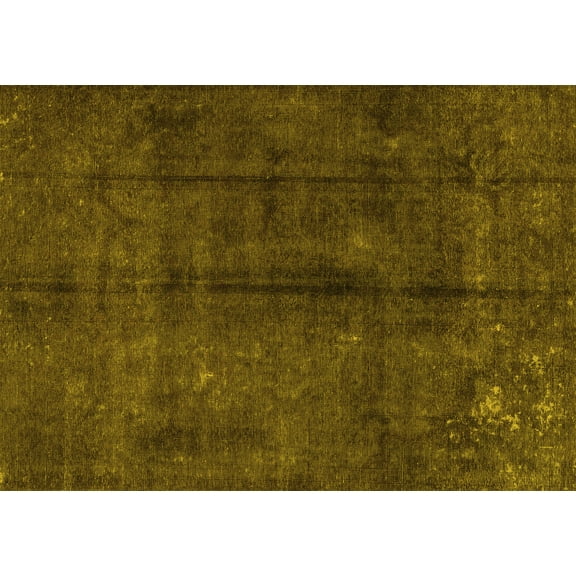 Ahgly Company Machine Washable Indoor Rectangle Persian Yellow Traditional Area Rugs, 5' x 7'