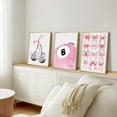 thumbnail image 4 of Trendy Pink Bows Wall Art Set of 3 Coquette Preppy Cherry Wall Decor Light Pink Cute Girly Lucky 8 Ball Canvas Poster Prints Aesthetic for College Dorm Living Room Bedroom d 16x24 Inch, 4 of 7