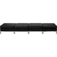 thumbnail image 2 of Flash Furniture Black LeatherSoft Four Seat Bench, 2 of 2