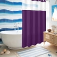 thumbnail image 5 of No Hook Shower Curtain, Pure Dark Purple Shower Curtains for Bathroom with See Through Top Window, Simple Solid Color Waterproof & Washable Bath Curtain Stand Up Stall 36"x72", 5 of 9
