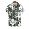 thumbnail image 3 of ZCFZJW Hawaiian Shirts for Men Big and Tall Regular Fit Casual Tropical Floral Pattern Print Summer Short Sleeve Button Down Graphic T-Shirts Tops with Pockets Army Green XXXXL, 3 of 5