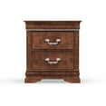 thumbnail image 3 of Furniture of America Leonora Traditional Nightstand with 2-Drawer, Cherry, 3 of 5