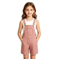 thumbnail image 2 of Kiijoy Girl Checkered Overalls Shorts Summer Casual Gingham Sleeveless Romper, Red, Sizes 6-7, 2 of 7