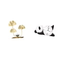 thumbnail image 1 of Reloj de estantería con escultura de panda frondoso, adorno decorativo moderno para dormitorio o sala de estar. Ideal como regalo de inauguración o pa, 1 of 8
