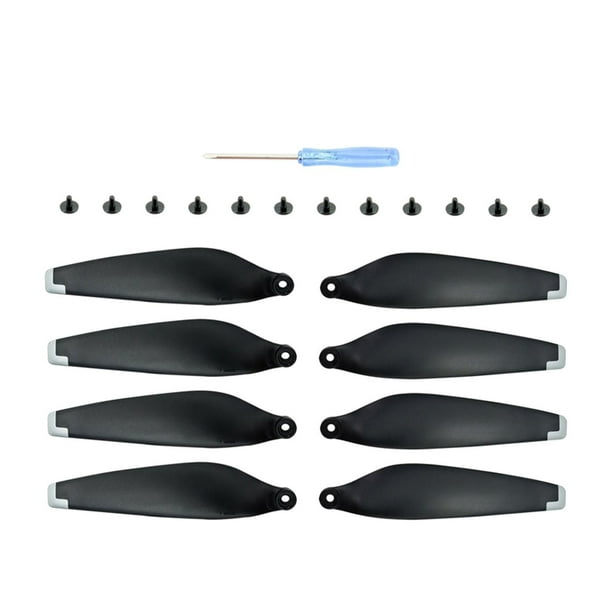 8 piezas de hélices de repuesto para Mini 3Pro, accesorios de bajo ruido borde plateado negro