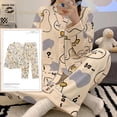 thumbnail image 4 of Conjuntos de Pijamas de Kimono anudado para Mujer, ropa de dormir de dibujos animados divertidos, ropa de casa para niña a cuadros, moda 3XL, primavera y otoño, 4 of 4