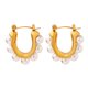 thumbnail image 1 of Pequeña fragancia temperamento moda perla de imitación en forma de C pendientes de acero de titanio pendientes de mujer joyería no se desvanece joyería de oro ZefeiWu 9024715102355, 1 of 3
