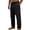 Black, variant on Migroa Men's Linen Pants Lightweight Drawstring Elastic Waist Pockets Loose Fit Straight Legs Summer Beach Vacation Yoga Trousers Black L
