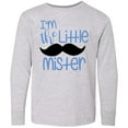 thumbnail image 3 of Inktastic I'm the Little Mister with Mustache Long Sleeve Youth T-Shirt, 3 of 5