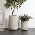 thumbnail image 3 of LuxenHome Wood‑Look Textured MgO Planter, 27.2" Tall Beige Decorative Garden Pot, Indoor & Outdoor, 3 of 5