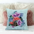 thumbnail image 2 of Flamingo with Flower Indoor/Outdoor Pillow with Removable Cover in Blue Purple Brown26x26, 2 of 5