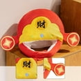 thumbnail image 6 of yotijay Cute Plush Hat God of Wealth Head Cover Funny Headband Cap for Dress up Festival, 6 of 9