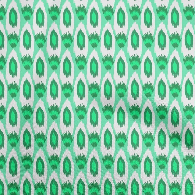 oneOone Tissu Polyester Spandex Vert Clair Ikat Matériel de Robe Tissu Imprimé Tissu au Mètre 56 Pouces de Large