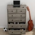 thumbnail image 5 of 6 Drawer Dresser for Bedroom, Chest of Drawers Wood Storage Cabinet for Living Room,Gray, 5 of 11