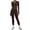 Brown, variant on Womens Workout Sets 2 Piece Seamless Yoga Jacket Slim Fit Outfits Long Sleeve Zipper with Thumb Holes High Waist Leggings Lifting Gym