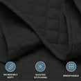 thumbnail image 2 of Bare Home Quilt Set - 3 Piece - Diamond Stitched Bedspread Coverlet - Full/Queen, Black, 2 of 8