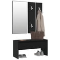 thumbnail image 2 of vidaXL Hallway Furniture Set Black Engineered Wood, 2 of 5