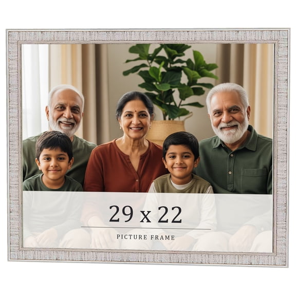 29x22 Frame White Real Wood Picture Frame Width 0.75 inches | Interior Frame Depth 0.5 inches |