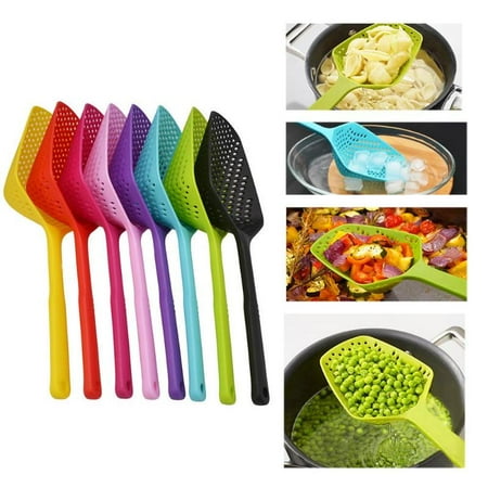 8 Colors New Fashion Black Large Scoop Colander Pasta Heat Resistant Strainer Kitchen Accessories
