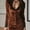 Brown, variant on ZOELNIC Women's Deep V-Neck Bodycon Cocktail Dress Long Sleeve with Lace Trim & Button Details, XL