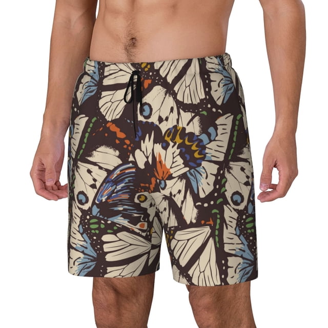 Fotbe Vector Butterflies Traje de Baño para Hombre – Shorts de Natación de Secado Rápido con Forro y Bolsillos-XX-Large