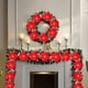 thumbnail image 1 of Guirnalda de flores de Pascua navideña, cadena de luces, decoración navideña para el hogar (2 juegos), 1 of 9