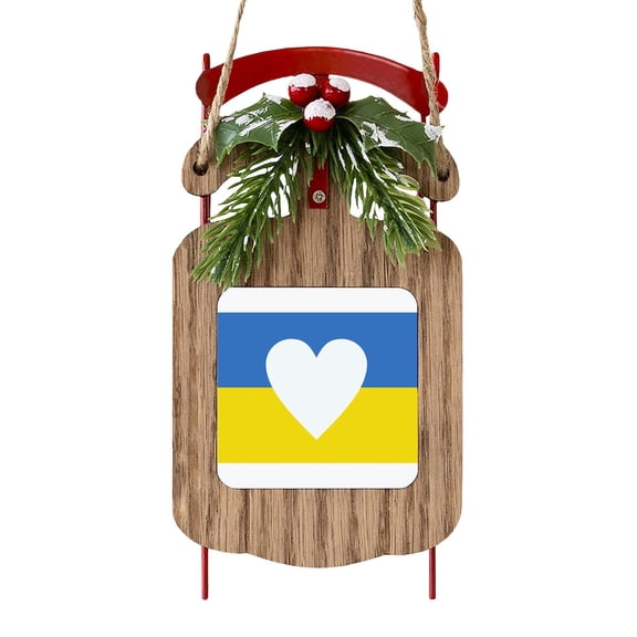 CafePress - Ukraine Heart - Sled Ornament