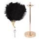 thumbnail image 2 of Lámpara de mesa de plumas, 3 colores, regulable, con interruptor táctil, enchufe USB, romántica, moderna, decorativa, para dormitorio, color negro, 2 of 14