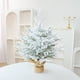 thumbnail image 1 of Árbol de Navidad de Escritorio de 24 Pulgadas con Simulación de Pe, Decoración Flocada con Luz, Decoración Interior, Adornos de Regalo Navideños, 1 of 6